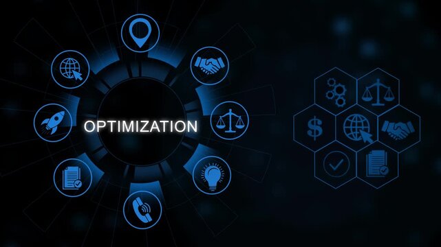 Business optimization concept animation with gears and