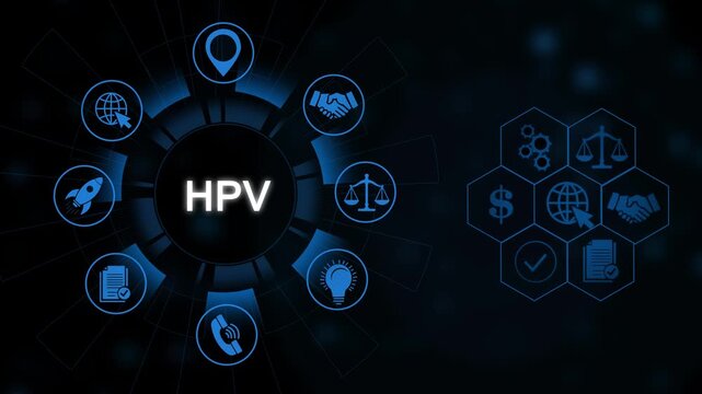 Hpv virus medical animation with dna structure and prevention