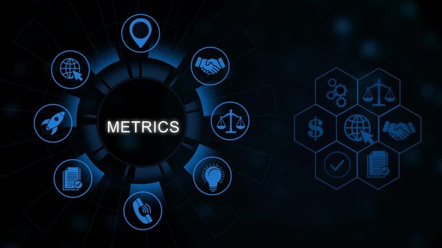 Dynamic data analytics dashboard with kpi metrics animation