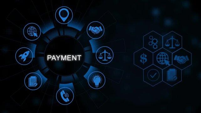 Digital payment system animation secure online transactions