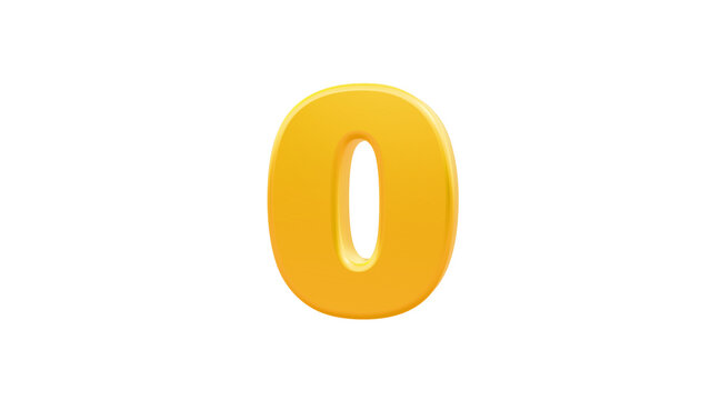 Luxury Gold Metallic Number 0 for Anniversary and Special Events. Realistic 3D Golden Number Zero Isolated on Transparent Background.