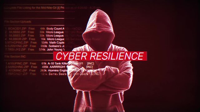 Cyber resilience trendy and powerful words on digital screen message on computer screen