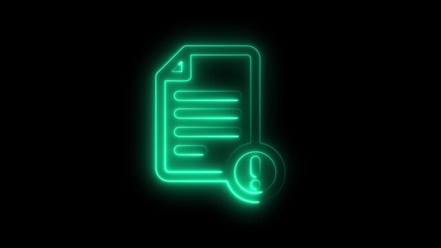 Neon Green Document Contract Agreement Sign Symbol