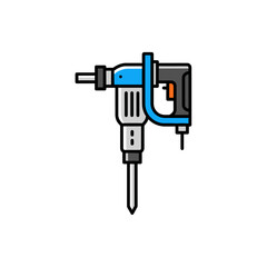 Fototapeta premium Jackhammer Tool Icon - Construction and Demolition Equipment