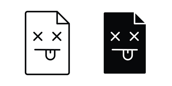 Broken Image icon vector glyph and thin stroke collection