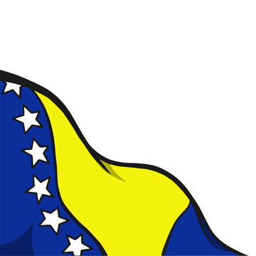 HandDrawn Bosnia and herzegovina flag Waving Corner ornament