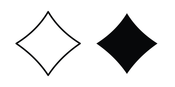 Card-diamond icon vector glyph and thin stroke collection