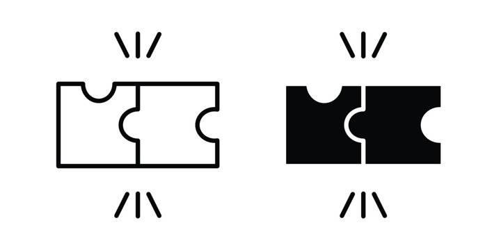 Compatibility icon vector glyph and thin stroke collection