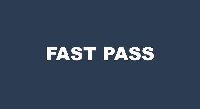 Fast pass motion animation for travel and event access systems animation