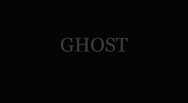 Ghost text animation fading in and out on dark minimalist animation