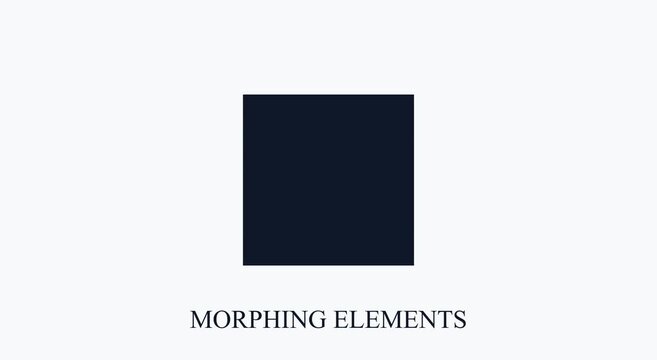 Geometric shape morphing animation: circle, square, and animation