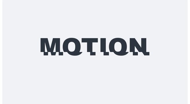 Glitch motion typography text animation on clean minimalist animation