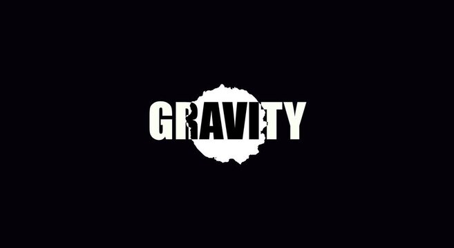 Gravity typography motion on animation black background