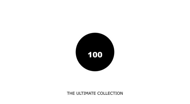 Minimalist 100 ultimate collection badge for modern branding animation