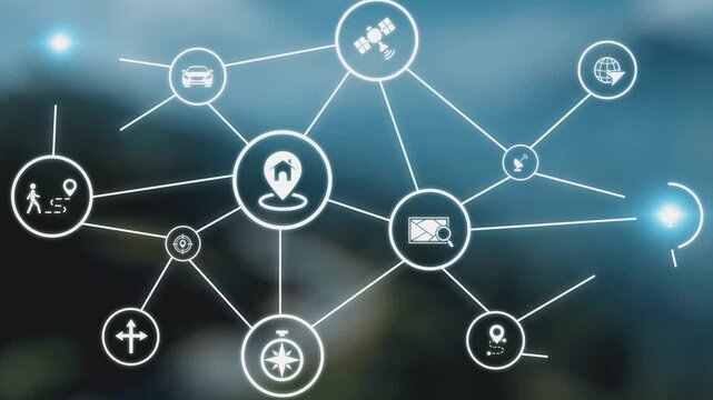 GPS icons show navigation, GPS tracking, and location. GPS supports real time maps, direction, and GPS navigation services for mobility and transport. Gist