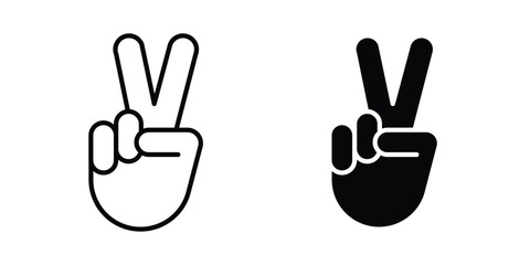 Fototapeta premium Hand scissors icon vector glyph and thin stroke collection