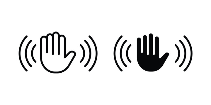 Hello icon vector glyph and thin stroke collection