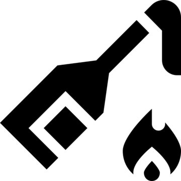 Molotov Cocktail Protest Riot Icon Vector Illustration