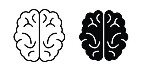 Mind icon vector glyph and thin stroke collection © Pop