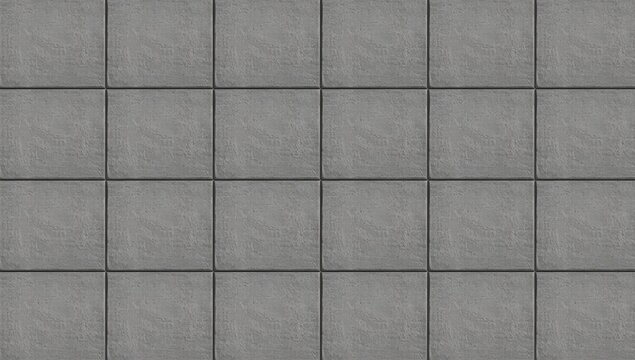 Close-up view of a grid arrangement of gray concrete pavers with a smooth texture and subtle variations in shade