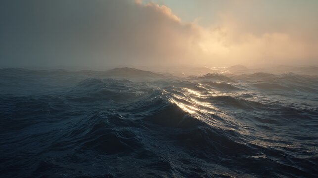 Ocean Landscape in Storm / 嵐の中の海の風景