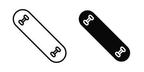 Skateboard icon vector glyph and thin stroke collection © Pop