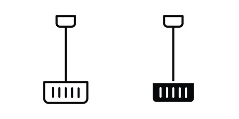 Snow shovel icon vector glyph and thin stroke collection © Pop
