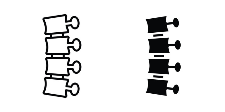 Spine icon vector glyph and thin stroke collection