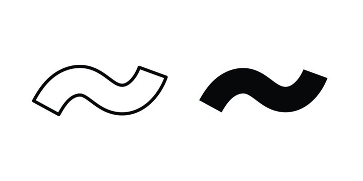 Tilde icon vector glyph and thin stroke collection