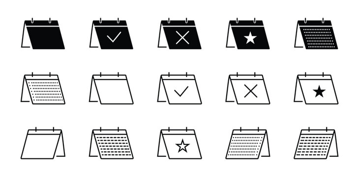 Calendar icons set. Calender symbol. Calendar vector icon. Deadline, Date, Time. Event reminder symbol. Calendar schedule planning icon isolated on white background. Vector illustration.
