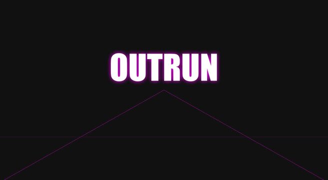 Outrun retro synthwave neon text animation loop for digital animation