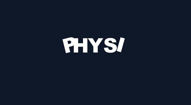 Physics animated typography motion on dark animation background