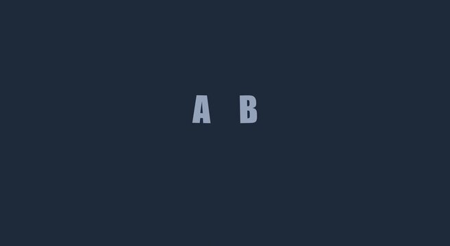 Rotating letters a and b minimalist motion animation background loop