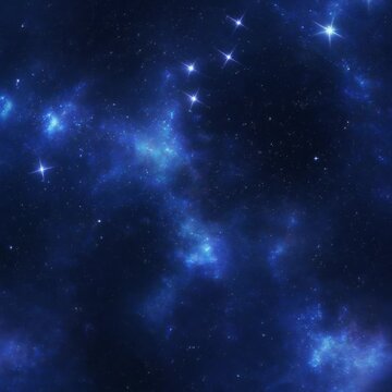 ネイビーブルーの星雲が漂うミステリアスシームレスループ背景 SNS・Instagram用 1:1 4K