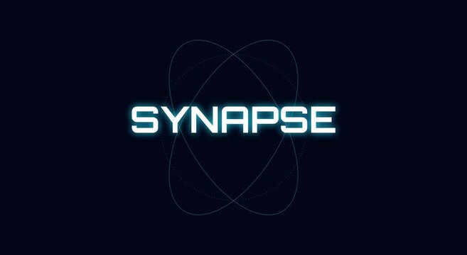 Synapse digital network concept with glowing abstract orbital animation