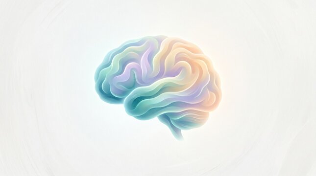 abstract brain shape formed by soft gradient waves.