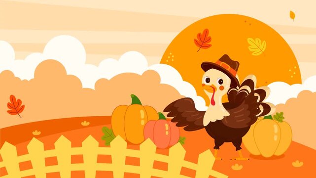 vector illustration of an autumn landscape