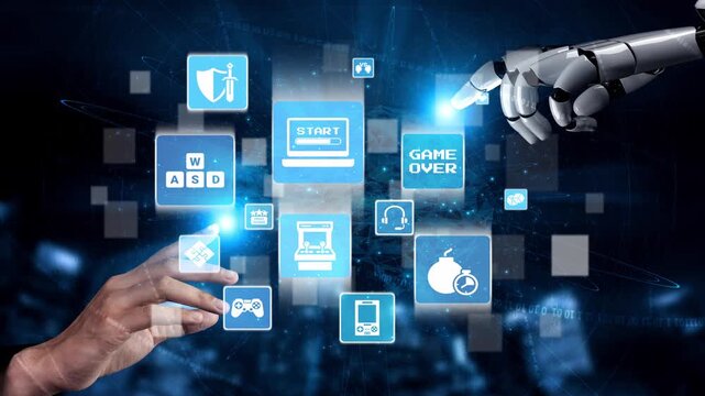 Gaming icons show online gaming, game streaming, and interactive play. Gaming supports esports, game community, and digital gaming experience. Funnel