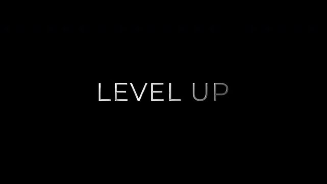 Level Up Cinematic Epic Scene Text Alpha Channel 4K Video