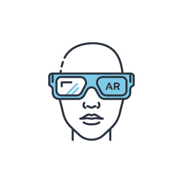 Person Wearing Augmented Reality Glasses.