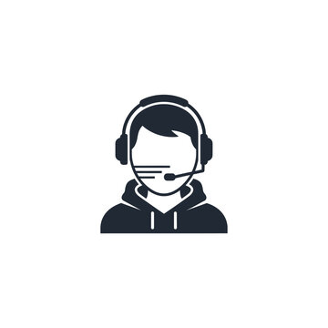 Person Wearing Headset and Microphone.