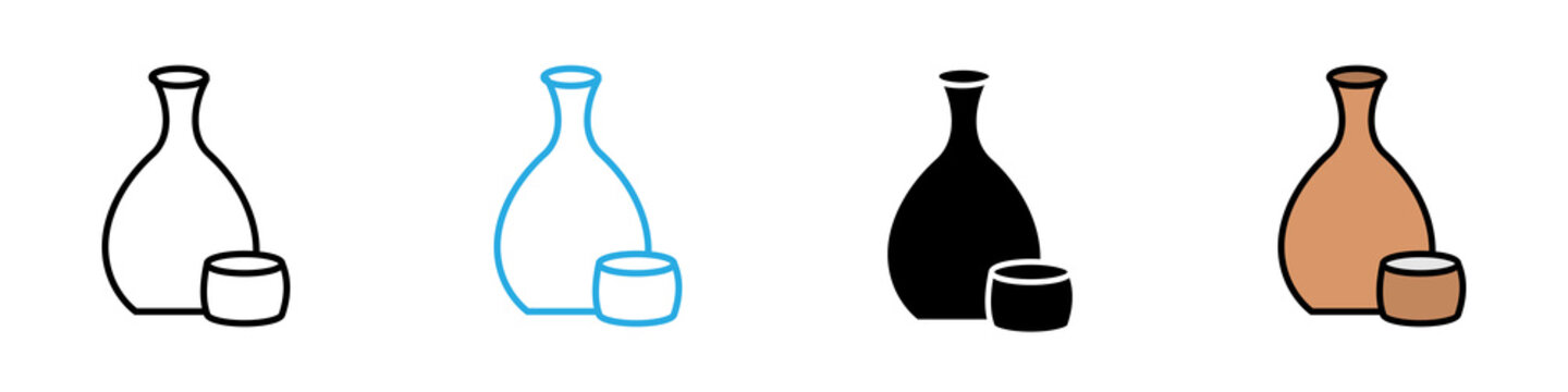  Sake multi - style icon design concept