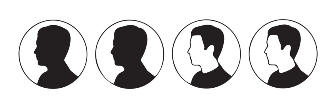 People avatar silhouette icons for user profile and web