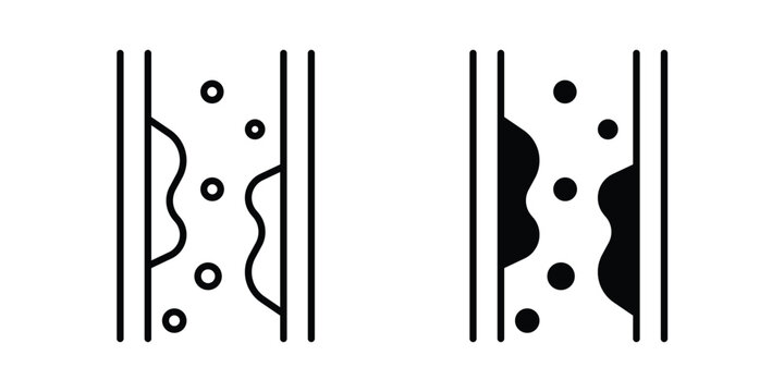 Cholesterol icon thin line and black silhouette flat style
