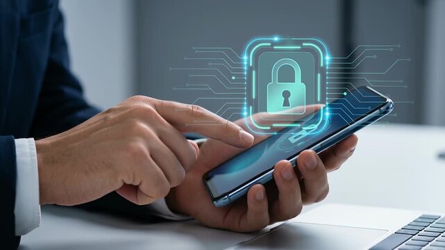 Mobile transactions payment security on digital wallet platform protect user data with advanced features for safe smartphone financial operations using hand and finger authentication