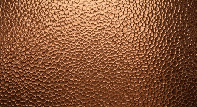 Hammered brown copper metal sheet showcasing a reflective dimpled surface with warm lighting Wallpaper Background image