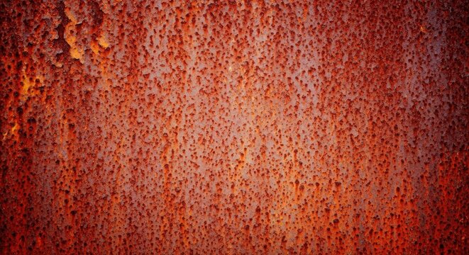 Heavily rusted and pitted metal surface showing deep corrosion with orange texture Wallpaper Background image
