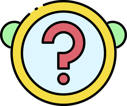 Abstract question mark symbol icon in a circular badge, denoting inquiry, help, and problem-solving. Ideal graphic for digital interfaces, support sections, or educational resources