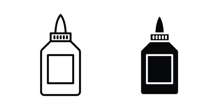 Glue icon thin line and black silhouette flat style
