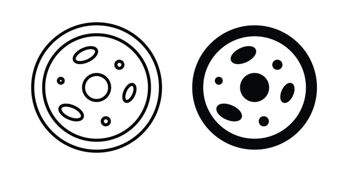 Human cells icon thin line and black silhouette flat style